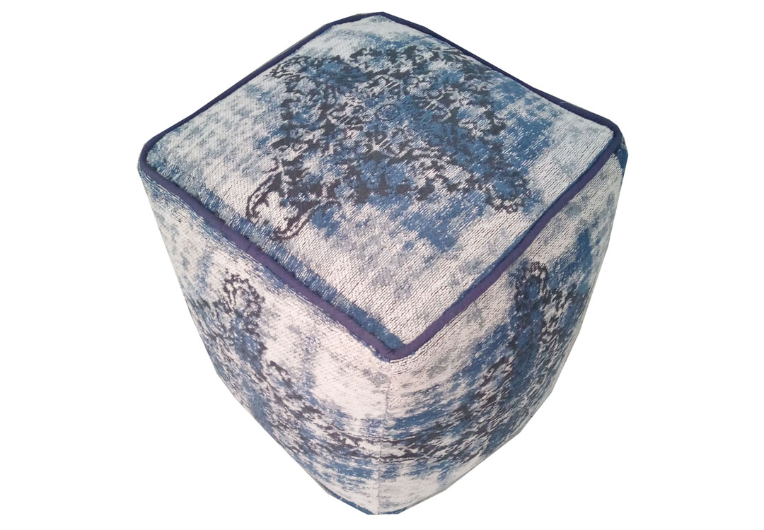 Vintage-Sitzhocker blau ANTIQUITY