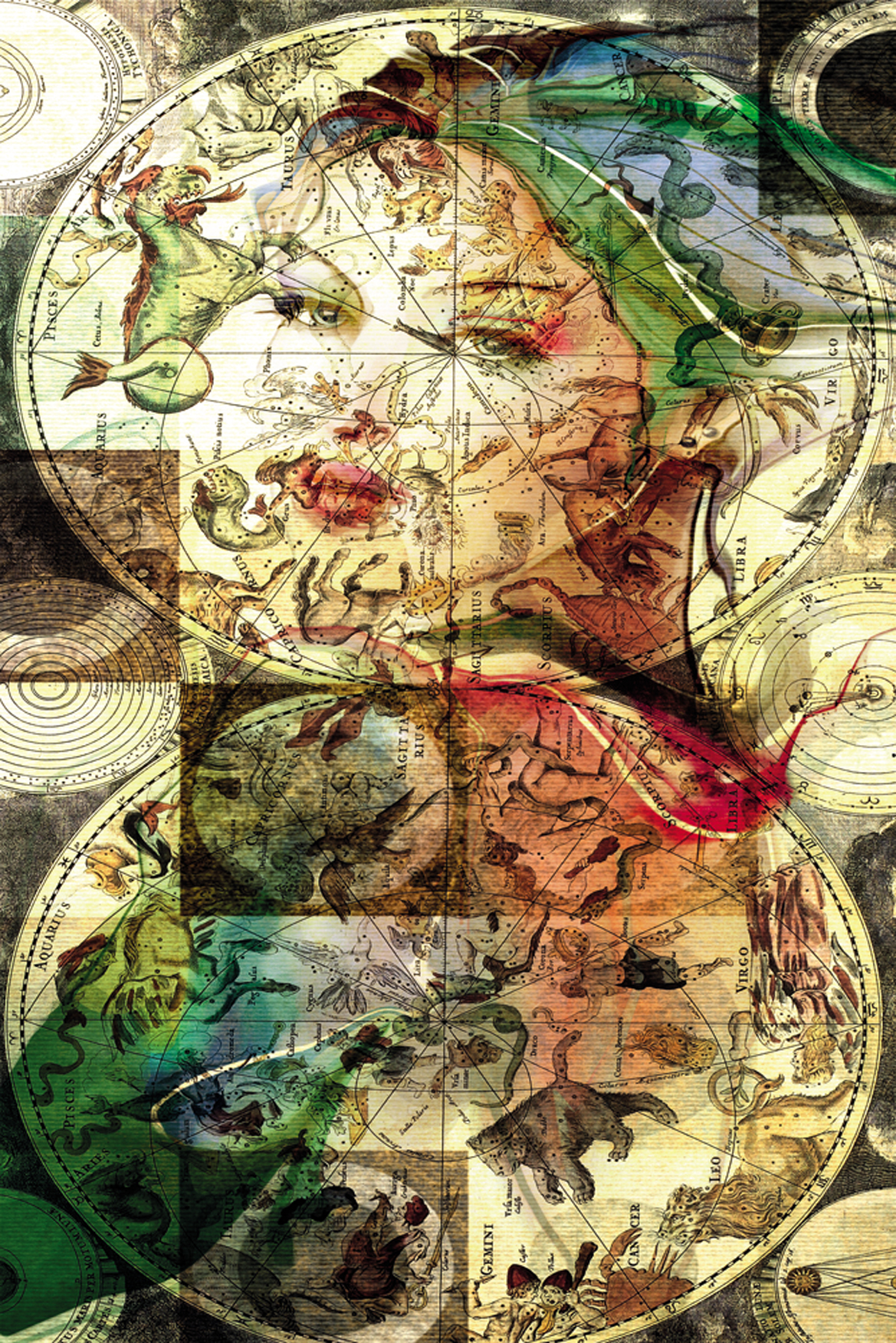 Luxusteppich MondiArt | SIGN LANGUAGE | surrealistisches Porträt | Wolle | B/L: ca. 200 x 300 cm
