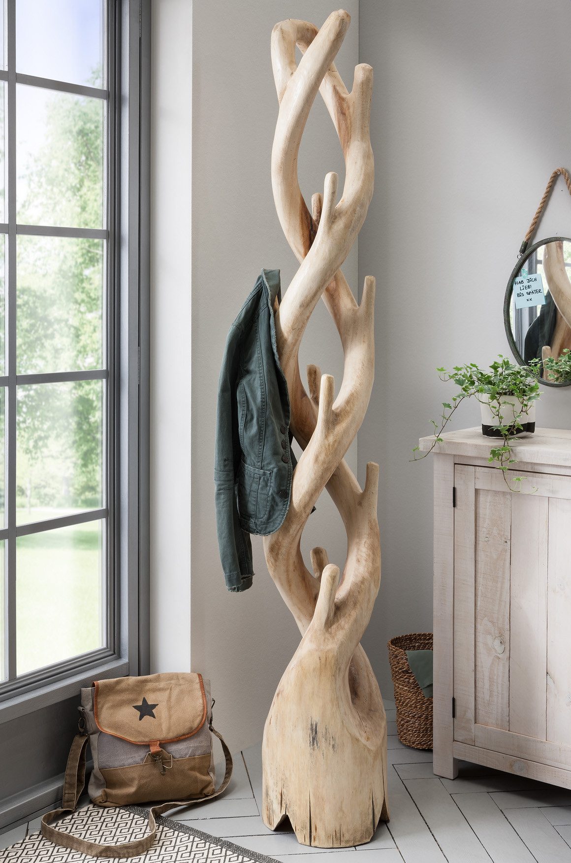 Kleiderständer KAKTUS-TWIN | Suar-Holz | 200 cm